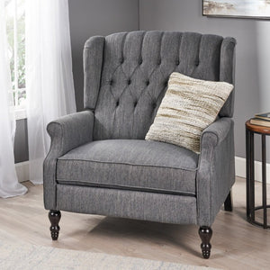 English Elm Oversized Wingback Manual Recliner with Tufted Back Nailhead Detail for Living Room 64257.00CHAR