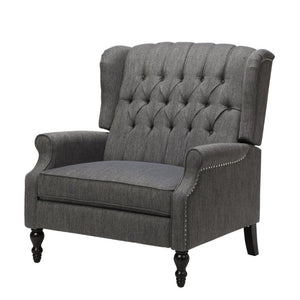 English Elm Oversized Wingback Manual Recliner with Tufted Back Nailhead Detail for Living Room 64257.00CHAR
