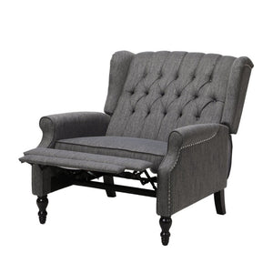 English Elm Oversized Wingback Manual Recliner with Tufted Back Nailhead Detail for Living Room 64257.00CHAR