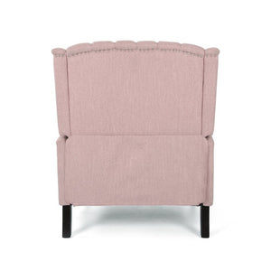 English Elm Oversized Wingback Push Back Recliner with Tufted Fabric and Hand Applied Nailhead Trim 64257.00LBLSH