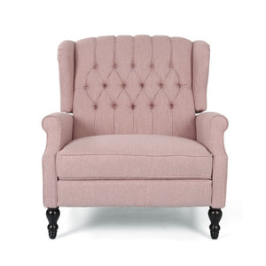 English Elm Oversized Wingback Push Back Recliner with Tufted Fabric and Hand Applied Nailhead Trim 64257.00LBLSH
