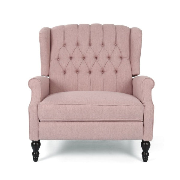 English Elm Oversized Wingback Push Back Recliner with Tufted Fabric and Hand Applied Nailhead Trim 64257.00LBLSH