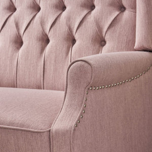 English Elm Oversized Wingback Push Back Recliner with Tufted Fabric and Hand Applied Nailhead Trim 64257.00LBLSH