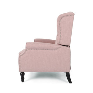 English Elm Oversized Wingback Push Back Recliner with Tufted Fabric and Hand Applied Nailhead Trim 64257.00LBLSH