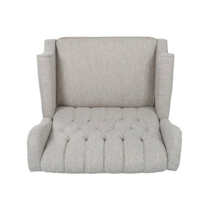 English Elm Oversized Wingback Push Back Recliner Tufted Fabric Chair with Nailhead Trim 64257.00LGRY