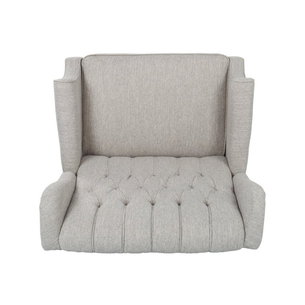 English Elm Oversized Wingback Push Back Recliner Tufted Fabric Chair with Nailhead Trim 64257.00LGRY