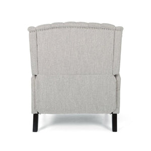 English Elm Oversized Wingback Push Back Recliner Tufted Fabric Chair with Nailhead Trim 64257.00LGRY