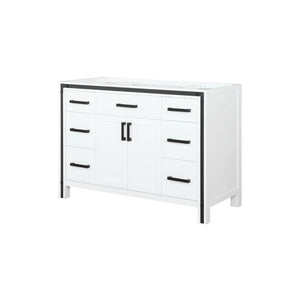 English Elm White 48-in Bath Vanity Cabinet with Soft-Close Drawers, Solid Wood Frame, Fully Assembled Storage B2731P260689
