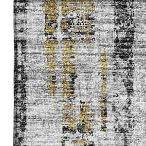 Abstract Washable Polyester Area Rug Metallic Indoor Outdoor Patio and Living Room Decor