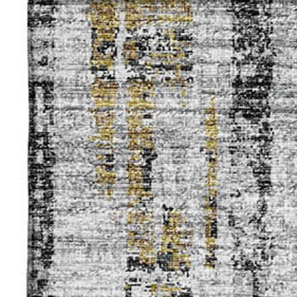 Abstract Washable Polyester Area Rug Metallic Indoor Outdoor Patio and Living Room Decor
