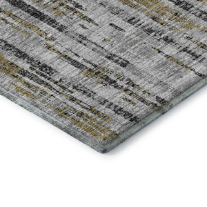 Abstract Washable Polyester Area Rug Metallic Indoor Outdoor Patio and Living Room Decor