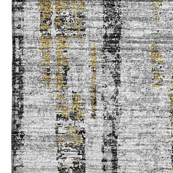 Abstract Washable Polyester Area Rug Metallic Indoor Outdoor Patio and Living Room Decor