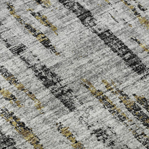 Abstract Washable Polyester Area Rug Metallic Indoor Outdoor Patio and Living Room Decor
