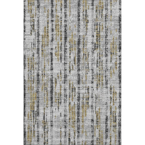 Abstract Washable Polyester Area Rug Metallic Indoor Outdoor Patio and Living Room Decor