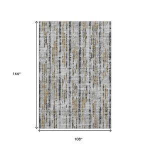 Abstract Washable Polyester Area Rug Metallic Indoor Outdoor Patio and Living Room Decor
