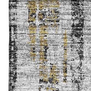 Abstract Washable Polyester Area Rug Metallic Indoor Outdoor Patio and Living Room Decor