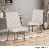 Christopher Knight Home® - Noble House - Fieldmaple Tufted Fabric Dining Chair (Set of 2)