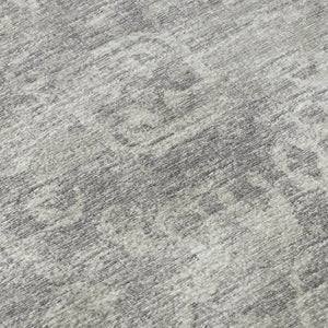 Damask Washable Polyester Area Rug Stain Resistant Low Pile for Indoor Outdoor Decor