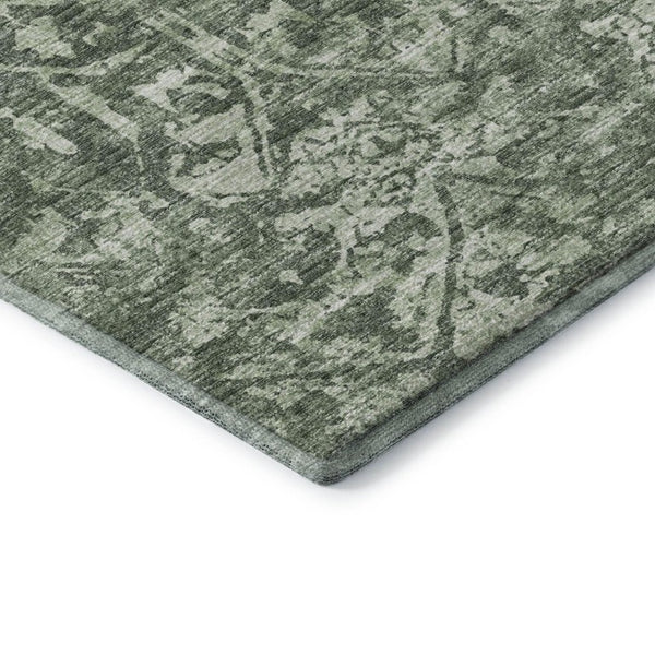 Damask Washable Polyester Area Rug for Indoor Outdoor Patio Living Room and Entryway Use