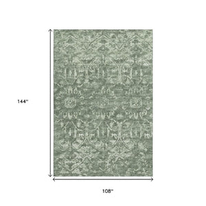 Damask Washable Polyester Area Rug for Indoor Outdoor Patio Living Room and Entryway Use