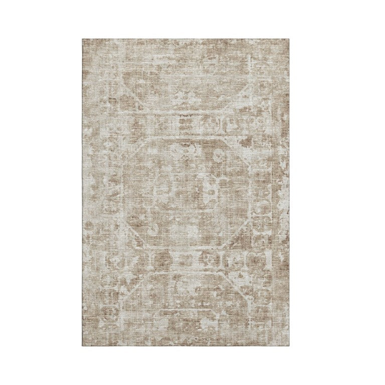 HomeRoots Tribal Motif Washable Polyester Area Rug for Indoor Outdoor Patio Entryway and High Traffic Use 9' x 12' 642666