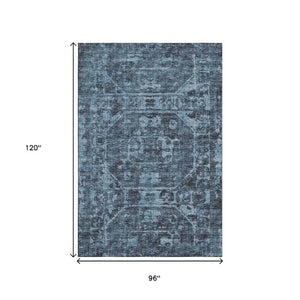 Tribal Polyester Area Rug Washable Indoor Outdoor Low Pile for Patio or Living Room