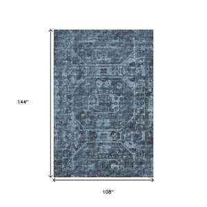 Tribal Polyester Area Rug Washable Indoor Outdoor Low Pile for Patio or Living Room