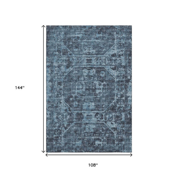 Tribal Polyester Area Rug Washable Indoor Outdoor Low Pile for Patio or Living Room