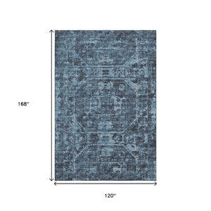 Tribal Polyester Area Rug Washable Indoor Outdoor Low Pile for Patio or Living Room