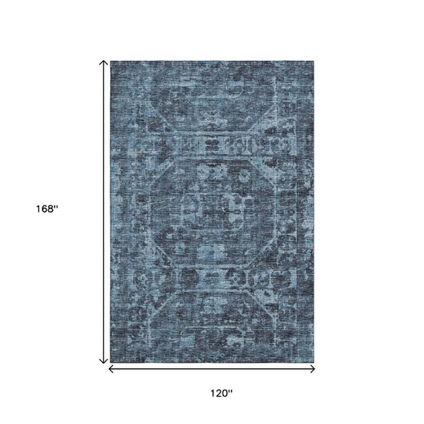 Tribal Polyester Area Rug Washable Indoor Outdoor Low Pile for Patio or Living Room