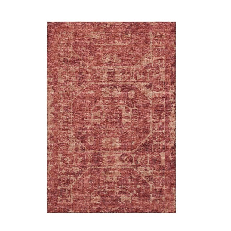 HomeRoots Tribal Polyester Area Rug Washable Stain Resistant Indoor Outdoor Low Pile Patio 5' x 8' 642687