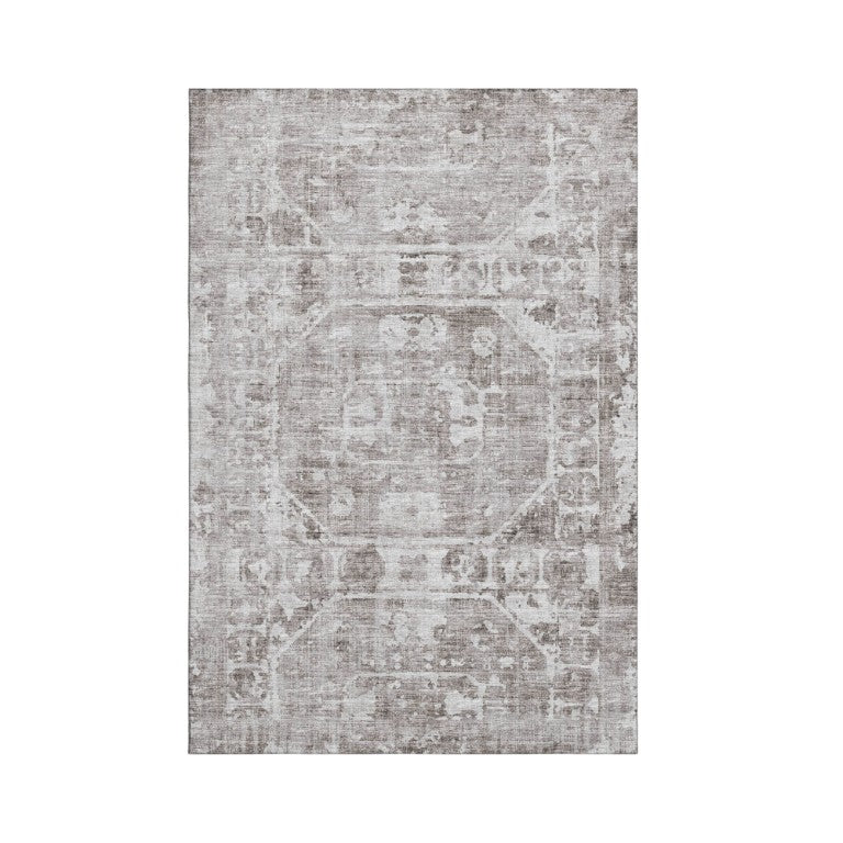 HomeRoots Tribal Polyester Area Rug Washable Indoor Outdoor Stain Resistant for Patios and Living Rooms 5' x 8' 642693