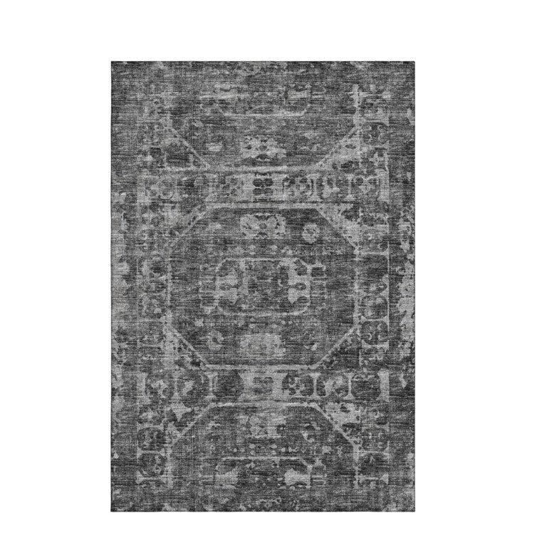 HomeRoots Tribal Pattern Washable Polyester Area Rug for Stylish Indoor Outdoor Living Spaces 5' x 8' 642699