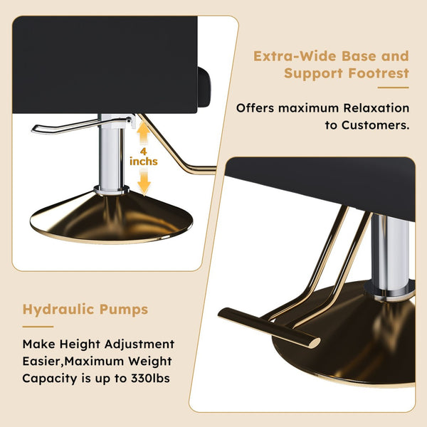 English Elm Hydraulic Salon Chair with Foot Pump Swivel Base for Barber Tattoo Spa Use W2700P410956