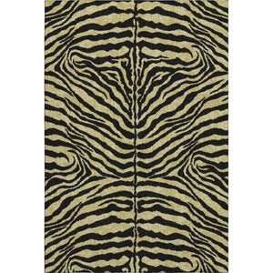 Zebra Print Washable Polyester Area Rug Gold Ivory Safari Style Indoor Outdoor All Sizes