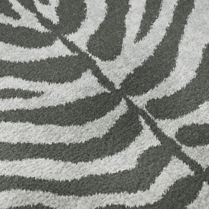 8 Ft Round Zebra Print Polyester Area Rug for Indoor Outdoor Patios and Entryways