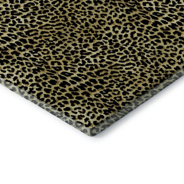 8 Foot Round Leopard Print Polyester Area Rug Washable Indoor Outdoor Patio
