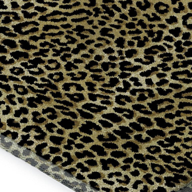 Leopard Print Polyester Area Rug Washable Indoor Outdoor Low Pile for Patio and Living Room