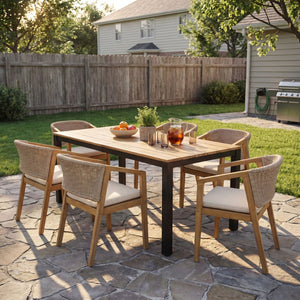 English Elm 7-piece Acacia Wood Outdoor Dining Set with Rope Woven Chairs and Beige Cushions 64274.00_N779P210772L-3