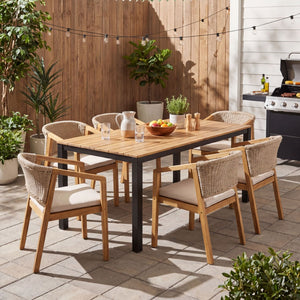 English Elm 7-piece Acacia Wood Outdoor Dining Set with Rope Woven Chairs and Beige Cushions 64274.00_N779P210772L-3