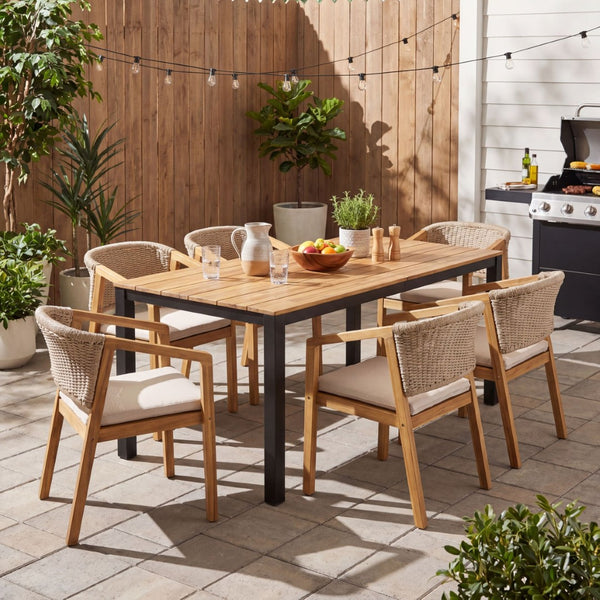 English Elm 7-piece Acacia Wood Outdoor Dining Set with Rope Woven Chairs and Beige Cushions 64274.00_N779P210772L-3
