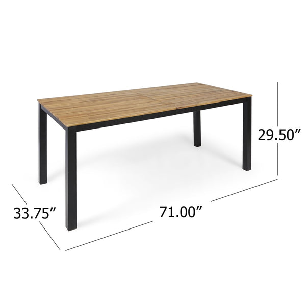 English Elm 3-piece Outdoor Acacia Wood Patio Dining Set with Rectangular Table and Two Benches 64274.00_N779P251403T-2