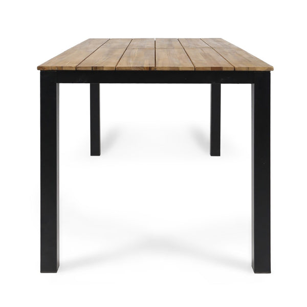 English Elm 3-piece Outdoor Acacia Wood Patio Dining Set with Rectangular Table and Two Benches 64274.00_N779P251403T-2