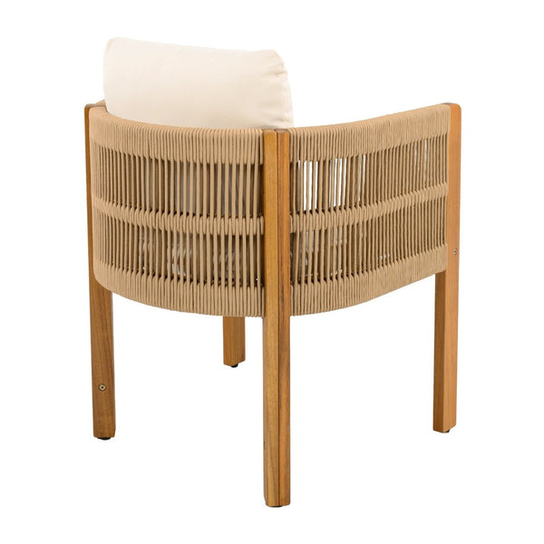 English Elm 7-piece Outdoor Dining Set Acacia Wood Table Six Rope Armchairs Resort Patio Style Brown, Teak 64274.00_N779P279983B-3