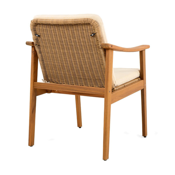 English Elm 7-piece Outdoor Acacia and Wicker Patio Dining Set Seats Six with Weather Resistant Cushions Beige 64274.00_N779P280043B-3