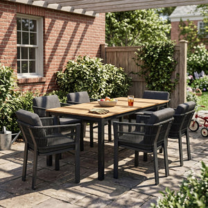 English Elm 7-piece Outdoor Acacia Wood Dining Set with Rope-woven Aluminum Chairs and Cushions 64274.00_N779P368549G-3