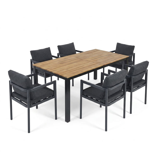 English Elm 7-piece Outdoor Patio Dining Set Acacia Wood Table Rope Back Aluminum Chairs 64274.00_N779P369116G-3