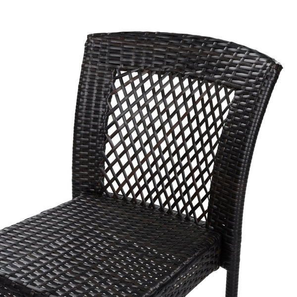 English Elm 7-piece Outdoor Patio Dining Set Acacia Wood Table Six Stackable Rattan Chairs 64274.00_N779P433231B-3