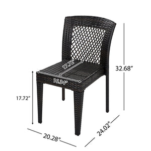English Elm 7-piece Outdoor Patio Dining Set Acacia Wood Table Six Stackable Rattan Chairs 64274.00_N779P433231B-3