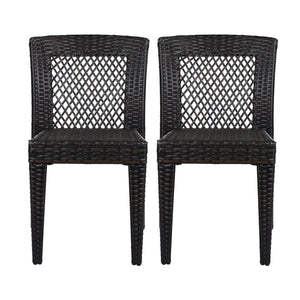 English Elm 7-piece Outdoor Patio Dining Set Acacia Wood Table Six Stackable Rattan Chairs 64274.00_N779P433231B-3